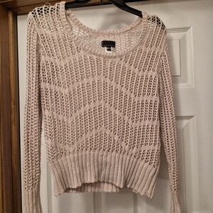 Buffalo David Bitton Light Pink Crochet Sweater